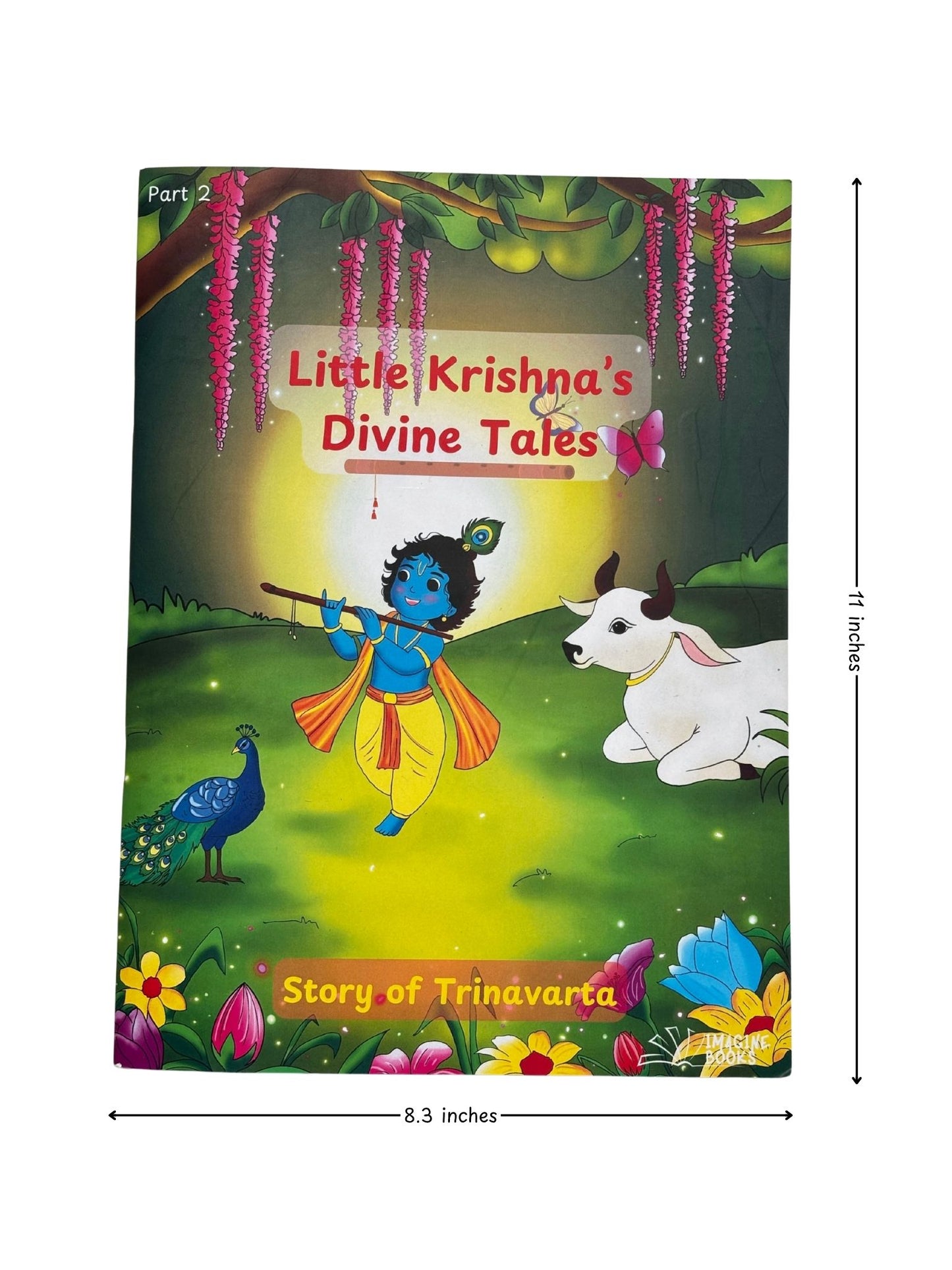 My First Jumbo Little Krishna (Pt.2) Drawing, Reading & Coloring Book for Kids (Ages 4-12), Thick Paper for Paint colors, Crayons & Sketch Pens | Little Krishna Book and Story of Trinavarta (Paperback, Imagine Books)