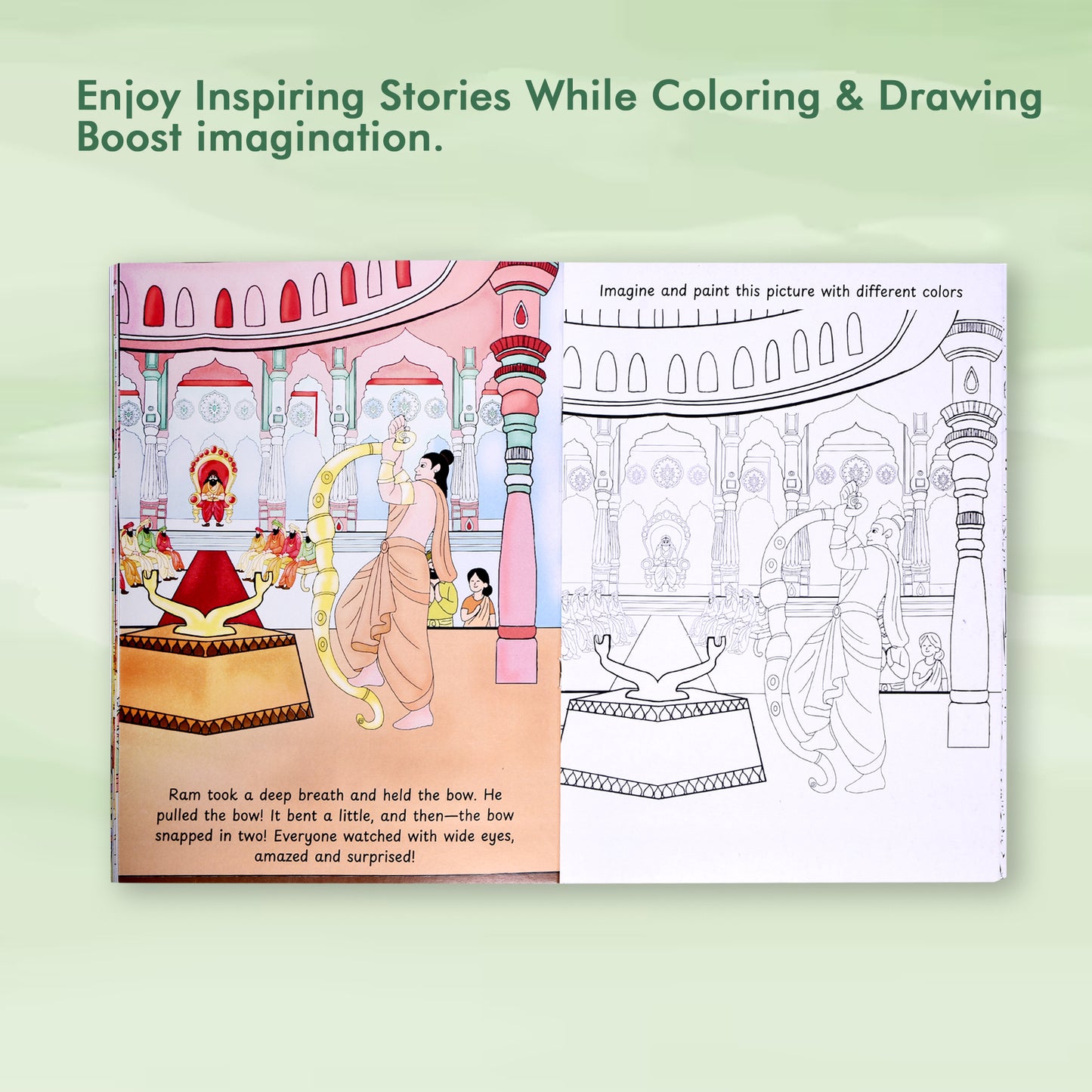 My First Jumbo Shree Ram (Pt.1) Drawing, Reading & Coloring Book for Kids (Ages 4-12), Thick Paper for Paint colors, Crayons & Sketch Pens | Ramayan - Sita Swayamwar (Paperback, Imagine Books)