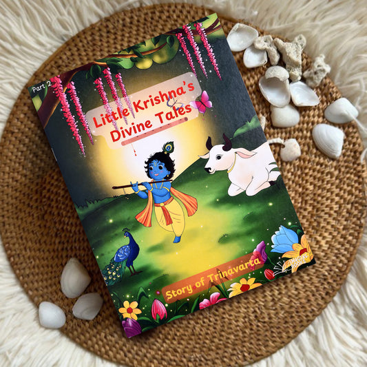 My First Jumbo Little Krishna (Pt.2) Drawing, Reading & Coloring Book for Kids (Ages 4-12), Thick Paper for Paint colors, Crayons & Sketch Pens | Little Krishna Book and Story of Trinavarta (Paperback, Imagine Books)