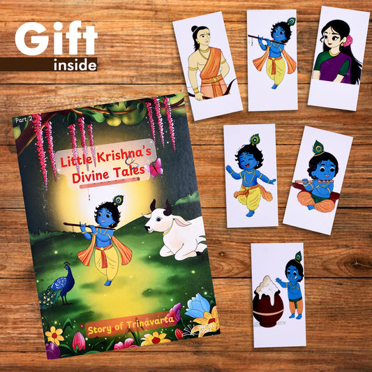 My First Jumbo Little Krishna (Pt.2) Drawing, Reading & Coloring Book for Kids (Ages 4-12), Thick Paper for Paint colors, Crayons & Sketch Pens | Little Krishna Book and Story of Trinavarta (Paperback, Imagine Books)