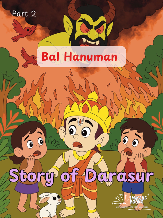 Bal Hanuman (Pt.2) Storybook & Coloring Book for Kids (Ages 4-12), Thick Paper for Paint colors, Crayons & Sketch Pens